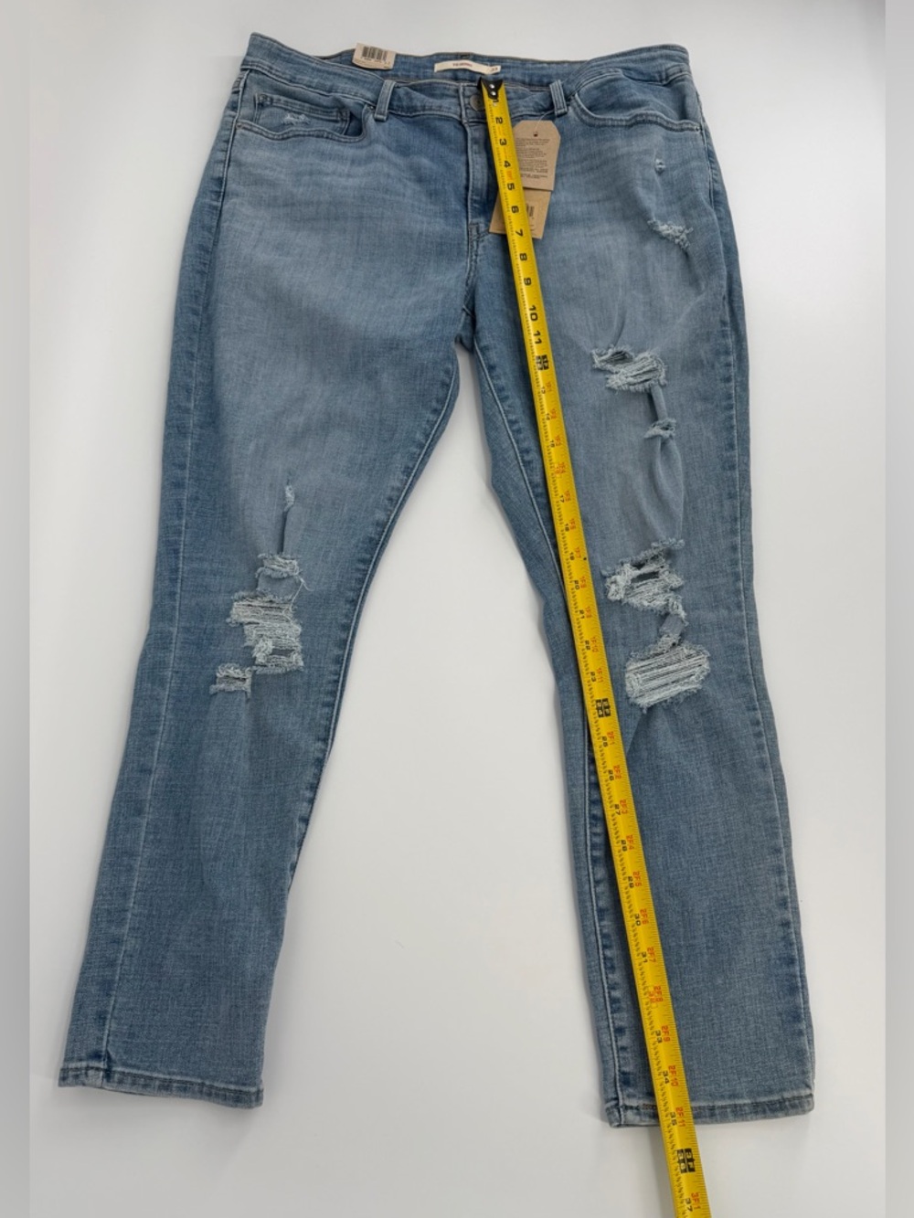 Levi’s 711 Skinny Ankle Jeans Women 16 W33 Distressed Stretch New - Picture 15 of 16